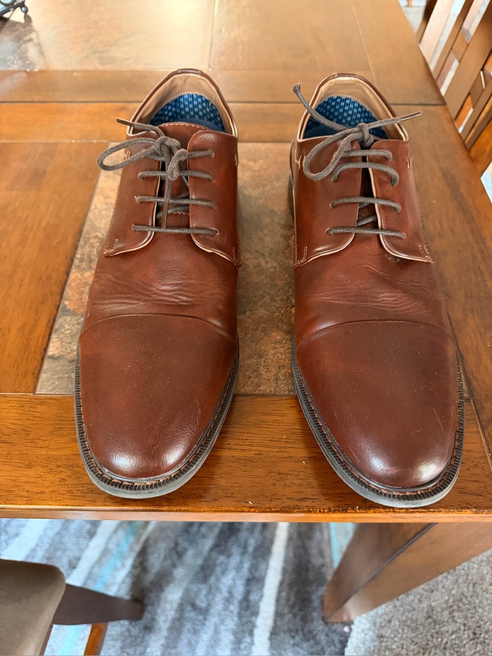 Ashford Hays Del Ray Men’s Size 13 Cognac Brown Cap Toe Oxford Derby Shoes